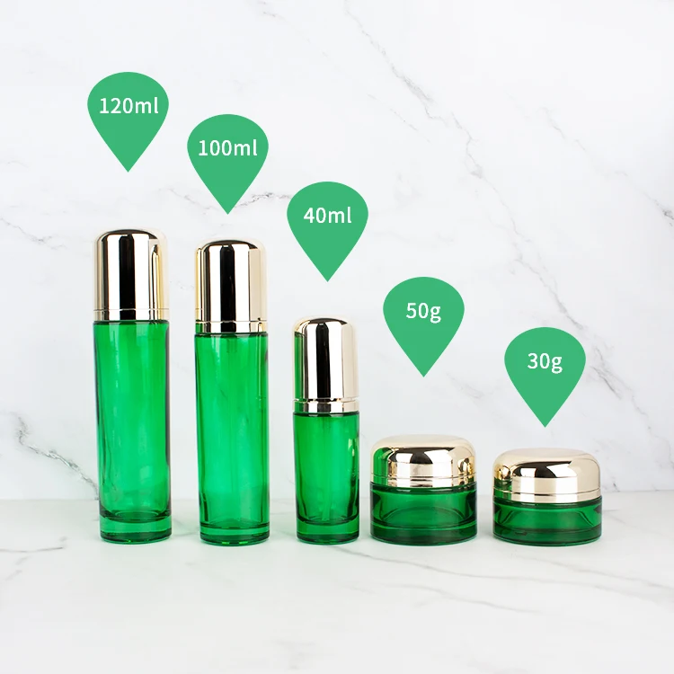 cosmetic bottle set 30g 40ml 50g 100ml 120ml Glass Set cosmetic jar glass cosmetic packaging mini perfume sets