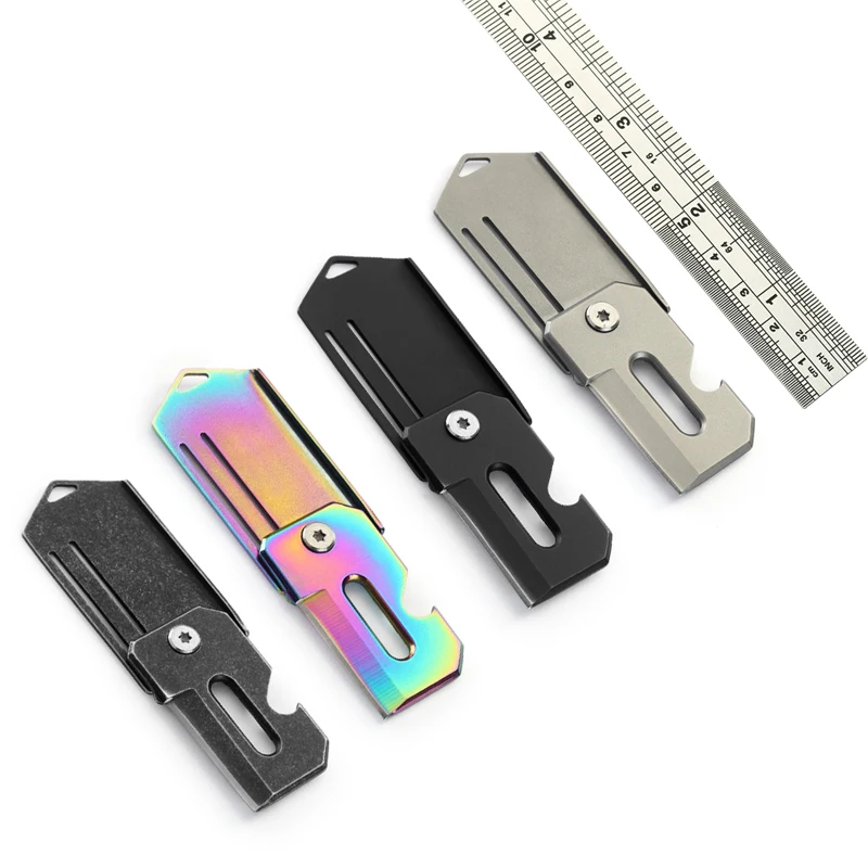 Women EDC Multi Functional Folding Self Defense Keychain Keyring Small Pocket Utility Knife