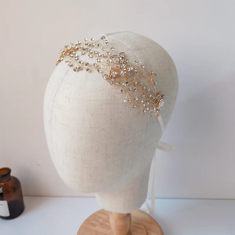 Классические стили сверкающие Свадебные блестящие со стразами свадебные волосы Виноградная лоза недорогая элегантность ручной работы для вашего свадебного дня