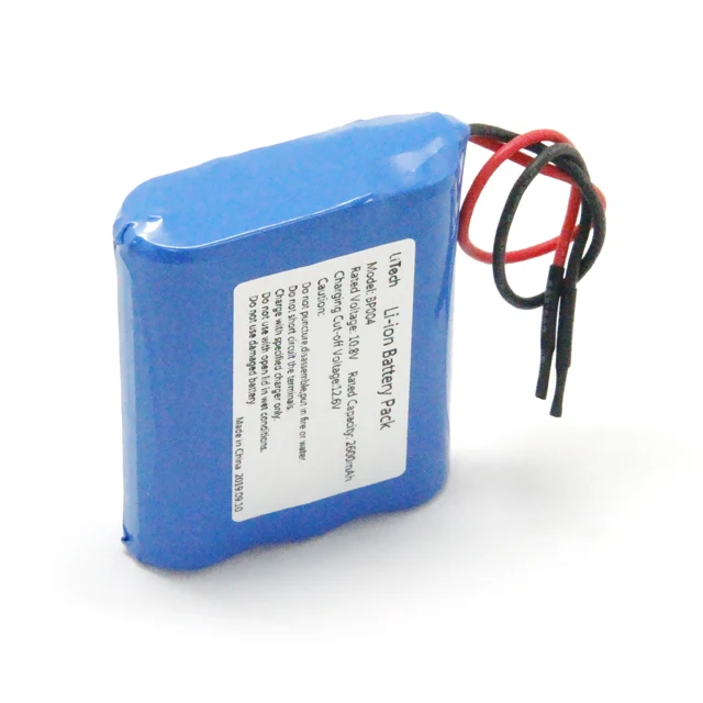 Litech Street light sign flash battery pack with Li ion 3S1P 12V 2.6Ah including PCB
