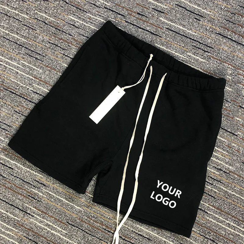 Högkvalitativ 100 % bomullsfrotté Casual oversized shorts herr löpning sommar unisex lös fleece sweatshorts983_voghion.com