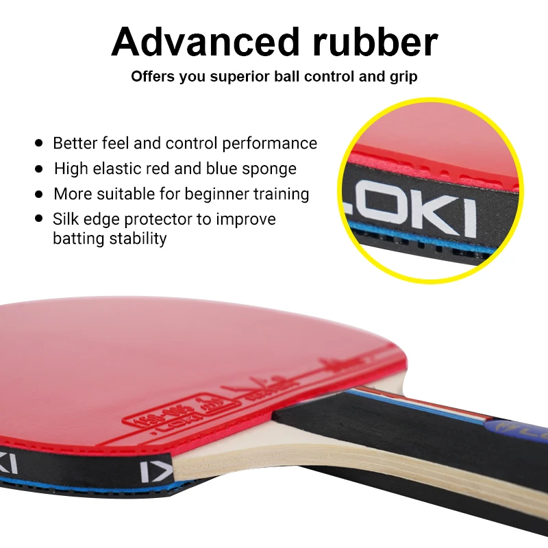 Loki Factory Supply Table Tennis Net and Paddle Set  Premium Ping Pong Set Portable Table Tennis Racket Set