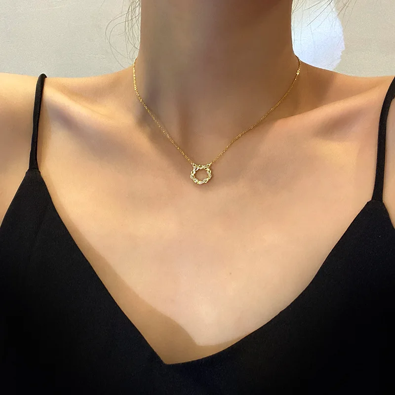 【SHUSHUTONGxYVMIN】2025ss Zircon Floral Chain ネックレス YVMIN X SHUSHUTONG / Natural Gemstone Cross Flower Chain
