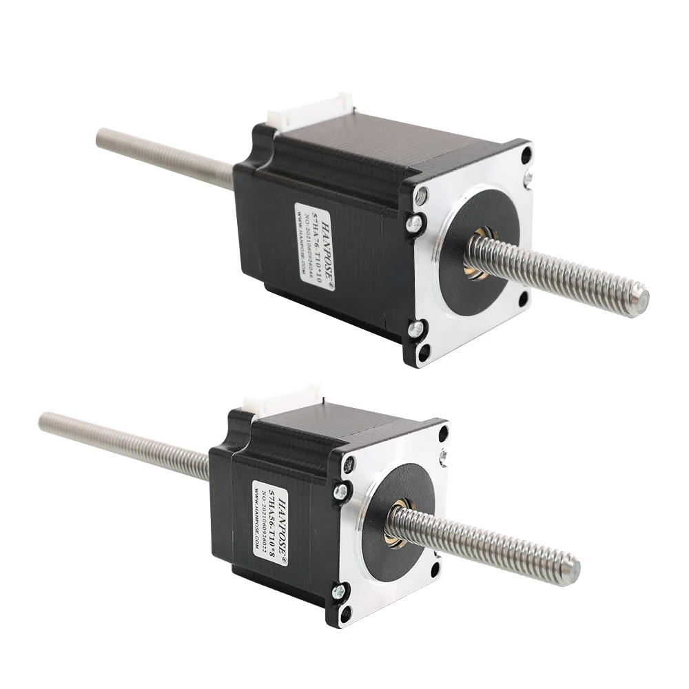 Motore passo-passo HANPOSE Nema 23 57HA76-T10*10 e 57HA56-T10*8 ad alta precisione con albero passante