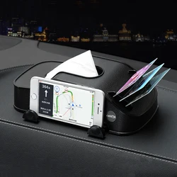 Car Model Multifunction Tissue Paper Storage Box Cards Phone Holder Organizer Stand Mount For Mobile Phone