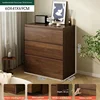 Assemblaggio fai-da-te, scaffale a tre livelli con tre cassetti, colore legno Yujintan, 60 cm