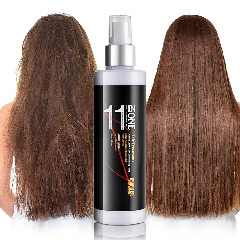 Free Samples Private Label 11 in 1 Leave in Conditioning Treatment Argan Oil Hair Spray