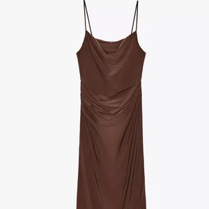 Oem Odm Manufacturer Custom Satin Womens Brown Sleeveless Spaghetti Strap Ruched Maxi Dress