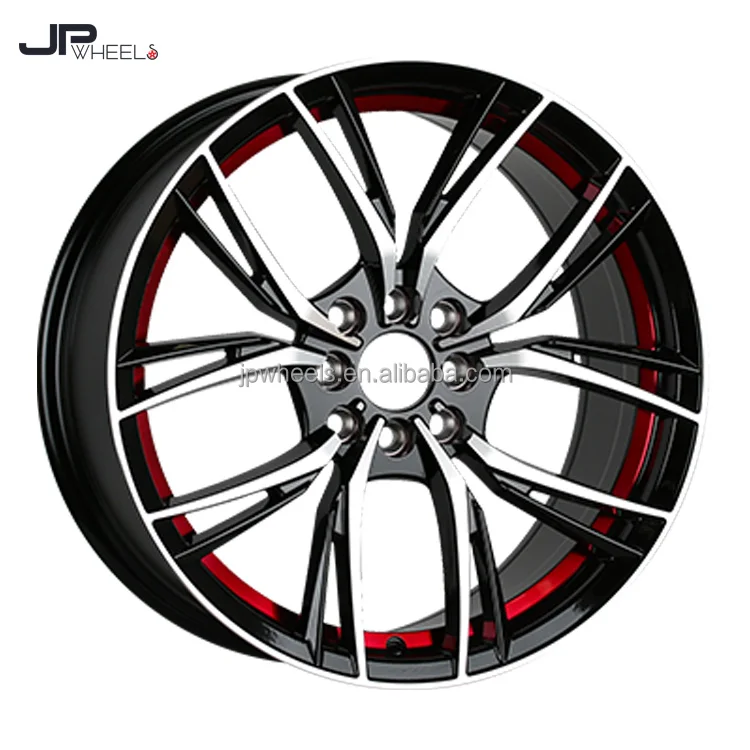 Black + Red Color Car Rim 15 14 16 17 Inch Wheel Rims 4/5/8/10xX100/114 ...