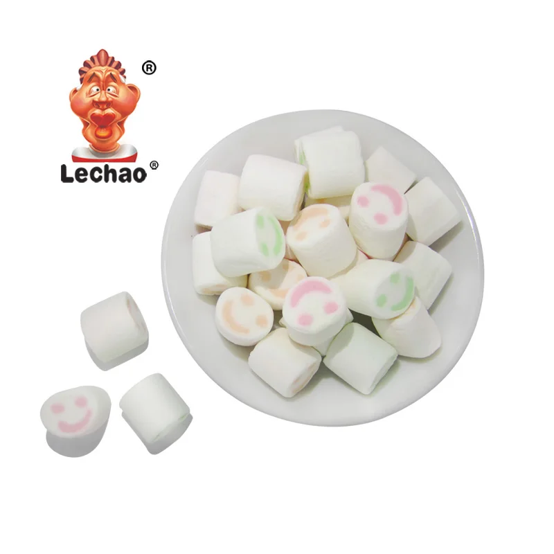 Free Sample Marshmallow Smile Face Wholesale Mini Halal Vanilla Marshmallow Halal Candy