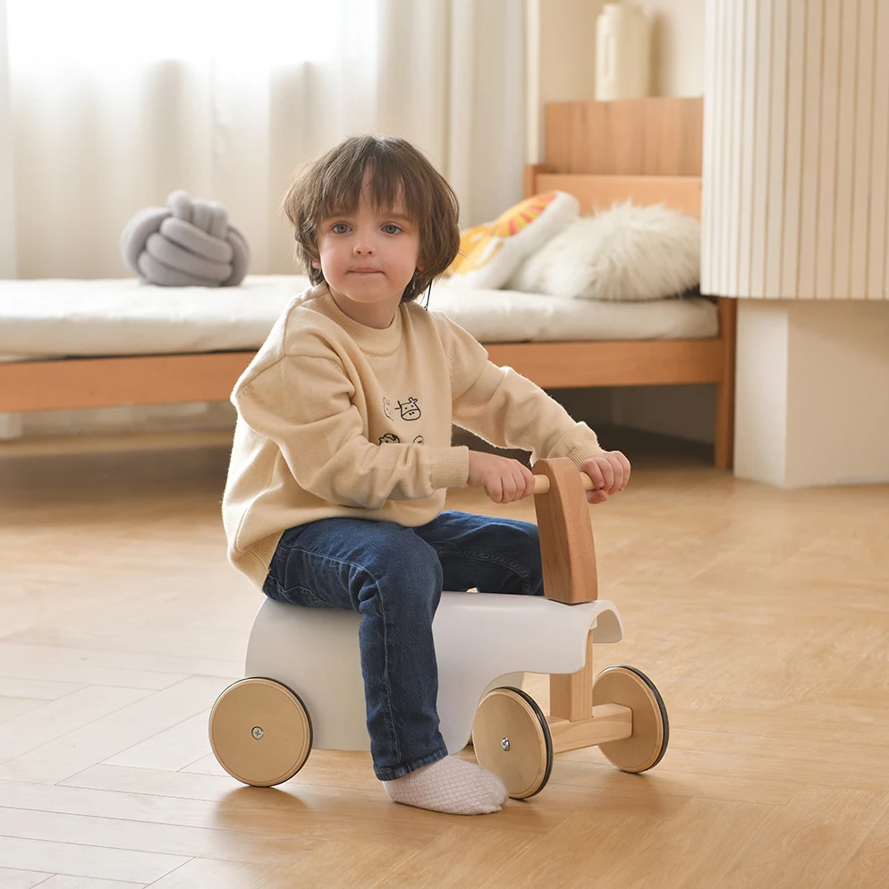 Natural Wood Kids Ride Toys Wooden Balance Bike Toy - Buy Four Wheels ...