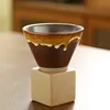 Brown glaze--funnel coffee cup