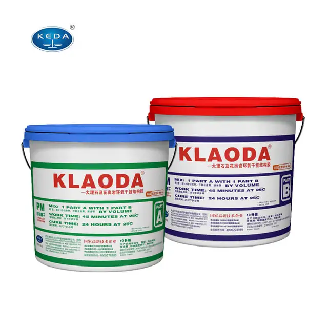 KEDA Best Selling High Strength 1L 10L White 2 Part Quick Set Stone Adhesive Epoxy Resin Glue For Marble