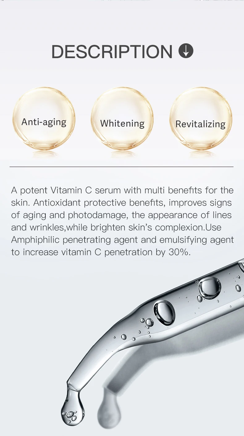 Private Label Skin Care beauty products 3% Niacinamide and Whitening  6% Vitamin C Serum