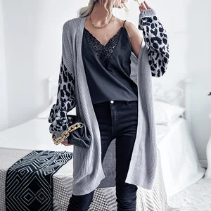Casual Women's Clothing Autumn and Winter Clothing Casual Style Knit Cardigan Ladies Sweater Long Sleeveless Sweater Jacket