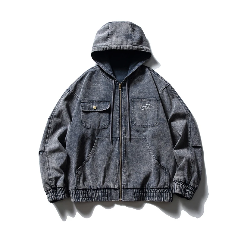 Streetwear Custom Blank Canvas Work Jacket Sun Faded Oversize