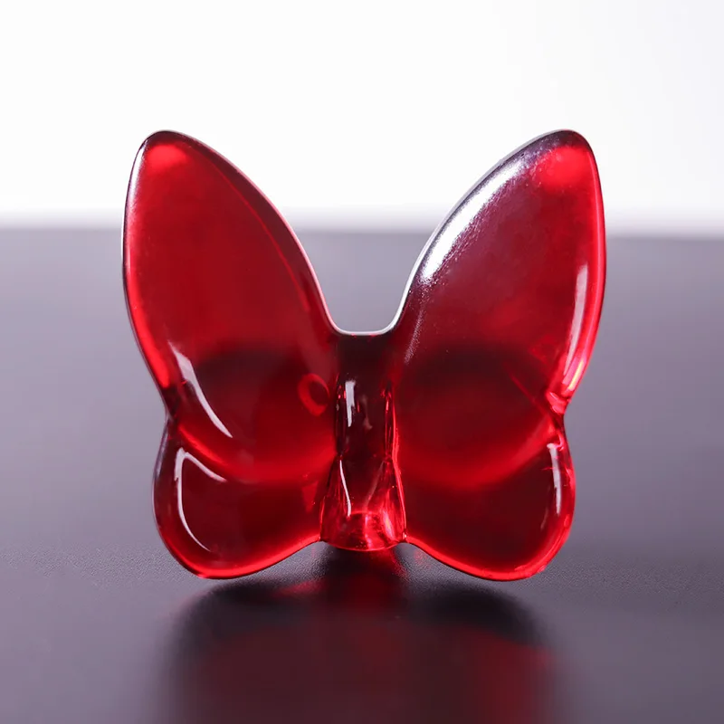 Nouvelles idées, divers modèles réalistes de papillons en verre cristal, décorations de bureau, objets d'artisanat en cristal