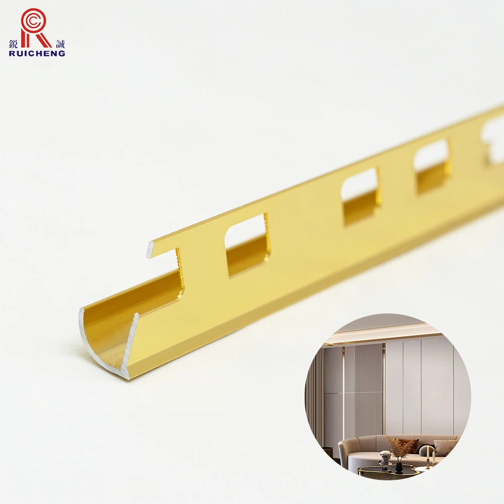 Modern Aluminum Tile Trim Edge Protector for Bathroom & Kitchen Metal Tile Molding for Floor and Wall for Apartments