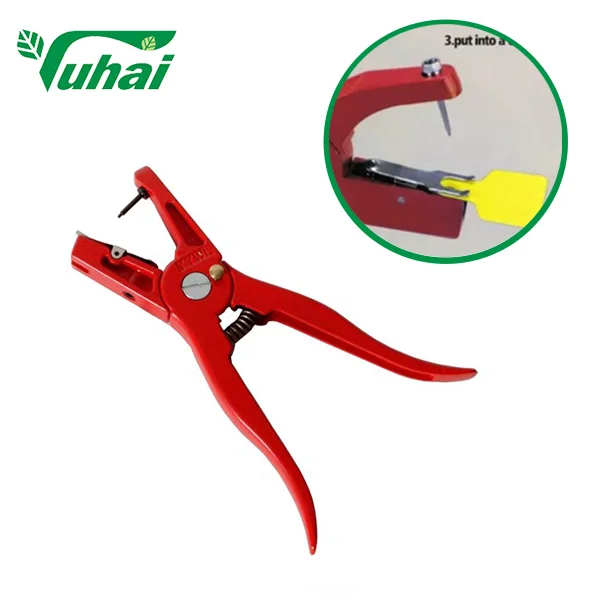 Animal Ear Tag Applicator Pliers Metal Livestock Ear Tagger for Pig Sheep Cattle Cow Ear Tags Cow Feeding for Farm Use-New Used