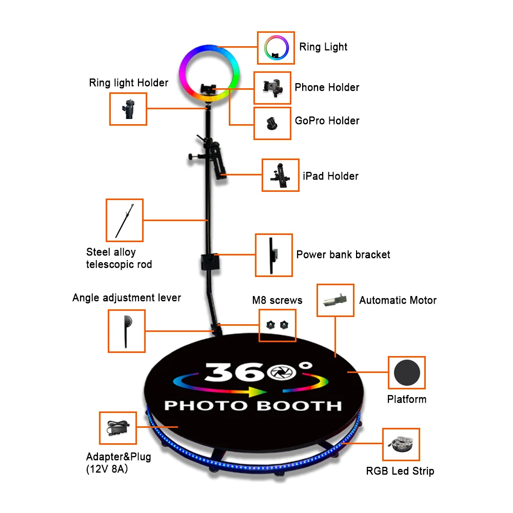 Ipad Photobooth Selfie in Stock With Great Price Manual 68Cm Manual Portable Video Camera Booth Portable Anti Shaking