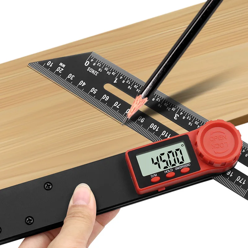 Digital Angle Rulers Gauges Tri Square Sliding T-Bevel Square Level Measuring Gauging Tools Wooden Marking Gauge Protractor