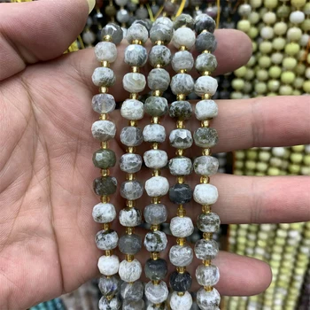 Natural AA Tree Agate 6x8mm Faceted Rondelle Beads Wholesale Gemstones for Jewelry Making DIY Bracelet Necklace 15"