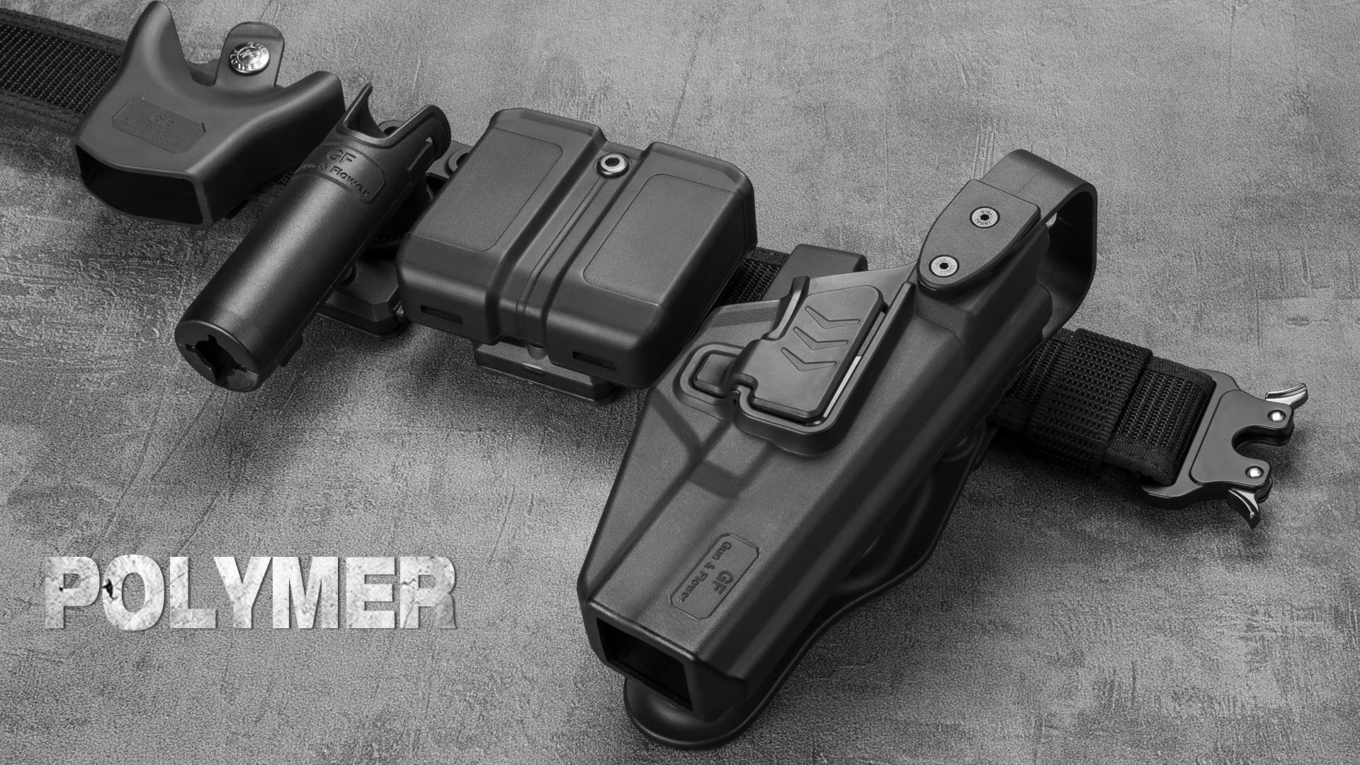 Gun&flower Polymer Universal Holster With Level Ii Index Release Gun