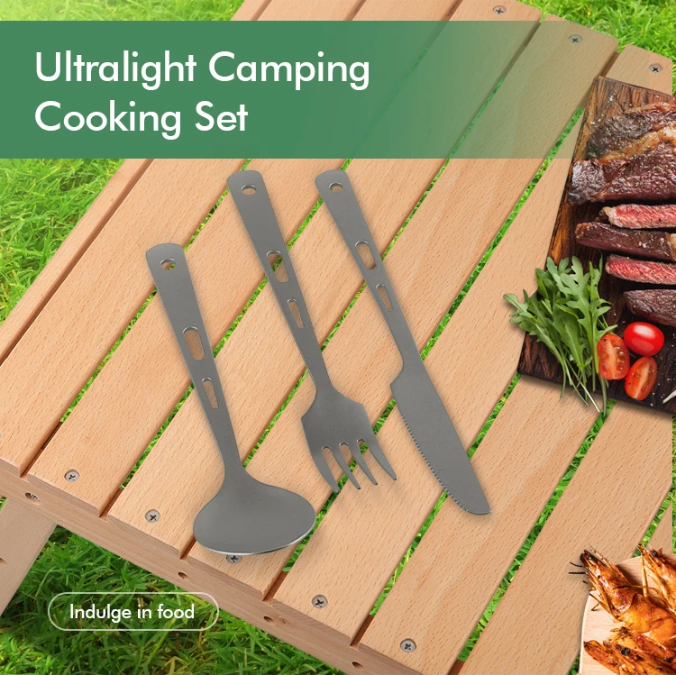 Rts Ultralight Camping Fork Titanium Camping Cooking Set Durable
