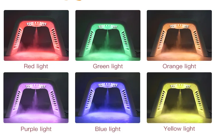 Professional 7 Color LED Light Therapy With Steam Spray for salons, spas and estheticians. 7 LED modes, circulating light and spray function for customized facial treatments. 7 Color LED Light Therapy Machine With Steam Spray