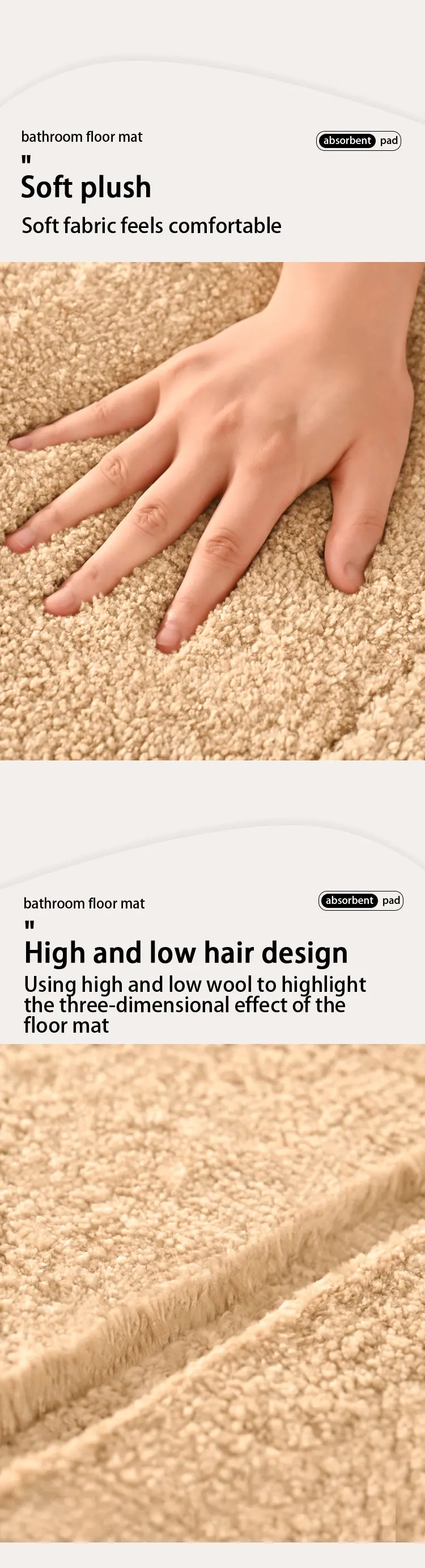 Microfiber Non-Slip Bathroom Rug Excellent Absorbent and Quick Dry Bath Mat Soft Comfortable Hotel Door Carpet manufacture