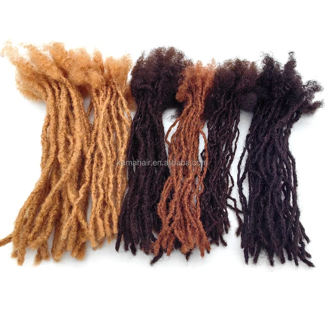 [KAMA Locs] Natural Remy Virgin Interlock Loc Extensions Human Hair Tight Afro Kinky Dreadlocks for Black Men/Women