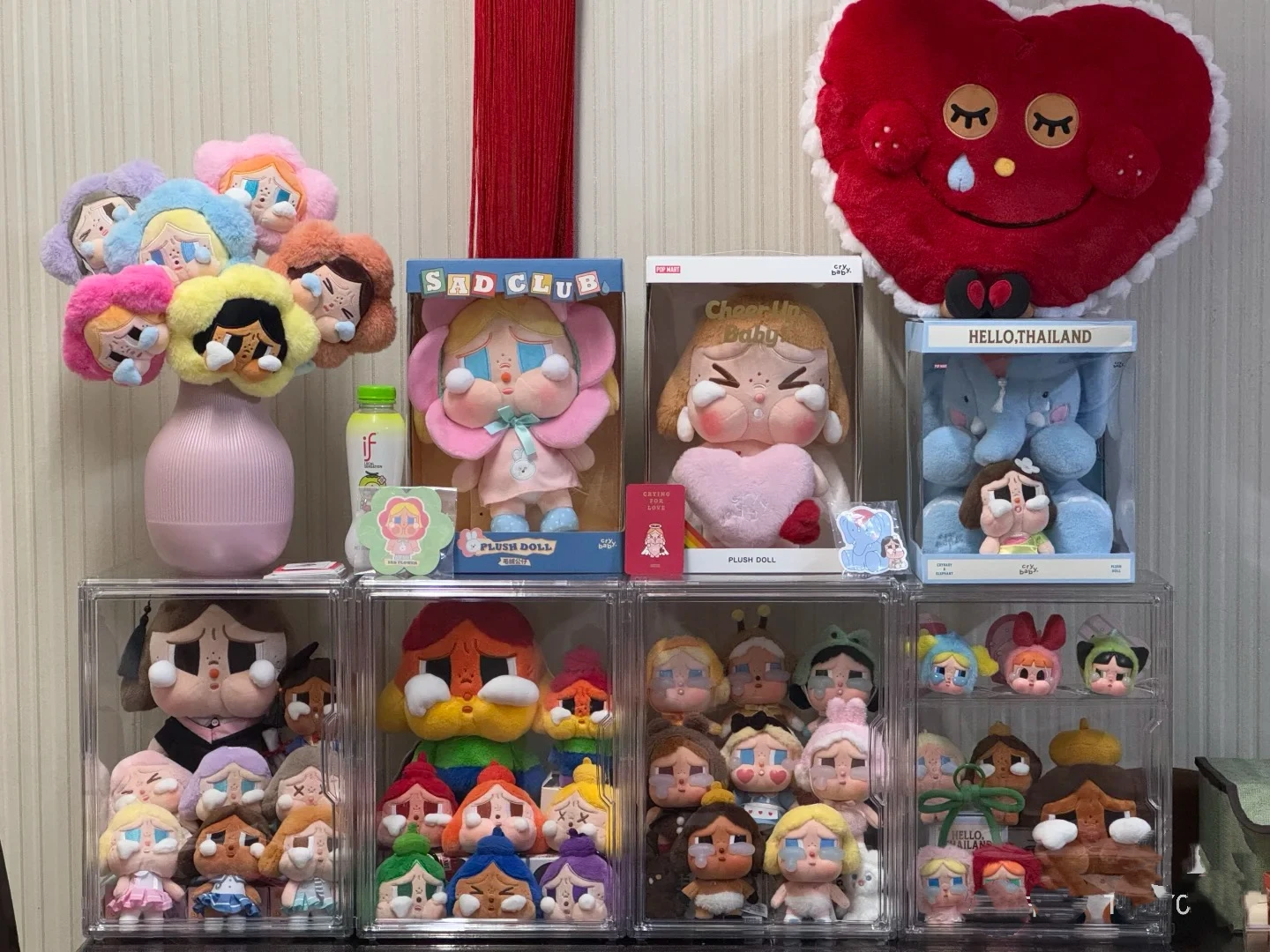 POP MART CRYING AGAIN ぬいぐるみ 4体セット POP MART CRYBABY Crying Again Series Face Plush Toy