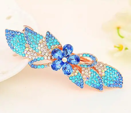 FJ05 модные цветы заколки сплав Стразы заколки аксессуары для волос оптом