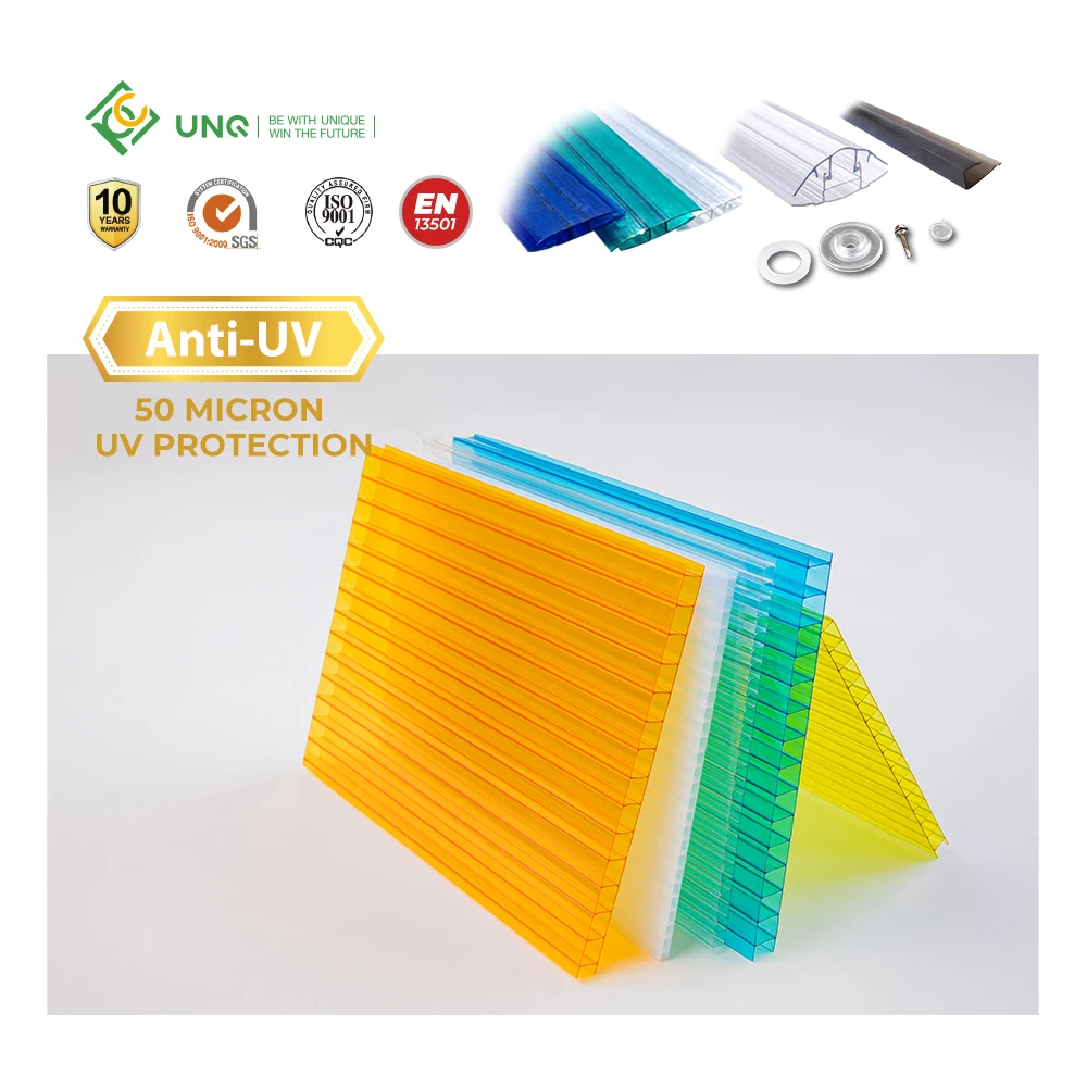 Poly Carbonate Roof Frosted Crystal Polycarbonate Sheet Twin Wall Polycarbonate Hollow Sheet
