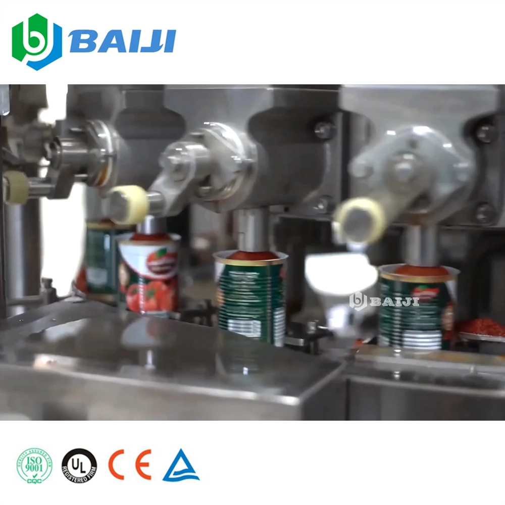 Fully Automatic Tin Can Tomato Sauce Chili Paste Hot Filling and Sealing Canning Machine Production Line