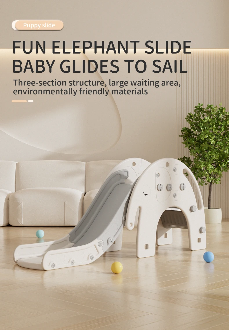 product feelkids  indoor play house kids playroom playground equipment baby  plastic slides for children sliding toys-2