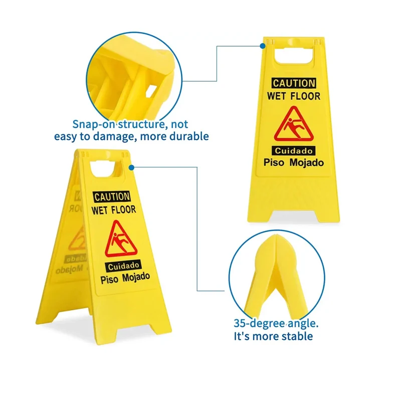 Wet Floor Caution Sign PP Plastic a Frame Warning Sign Fold Out Safety ...