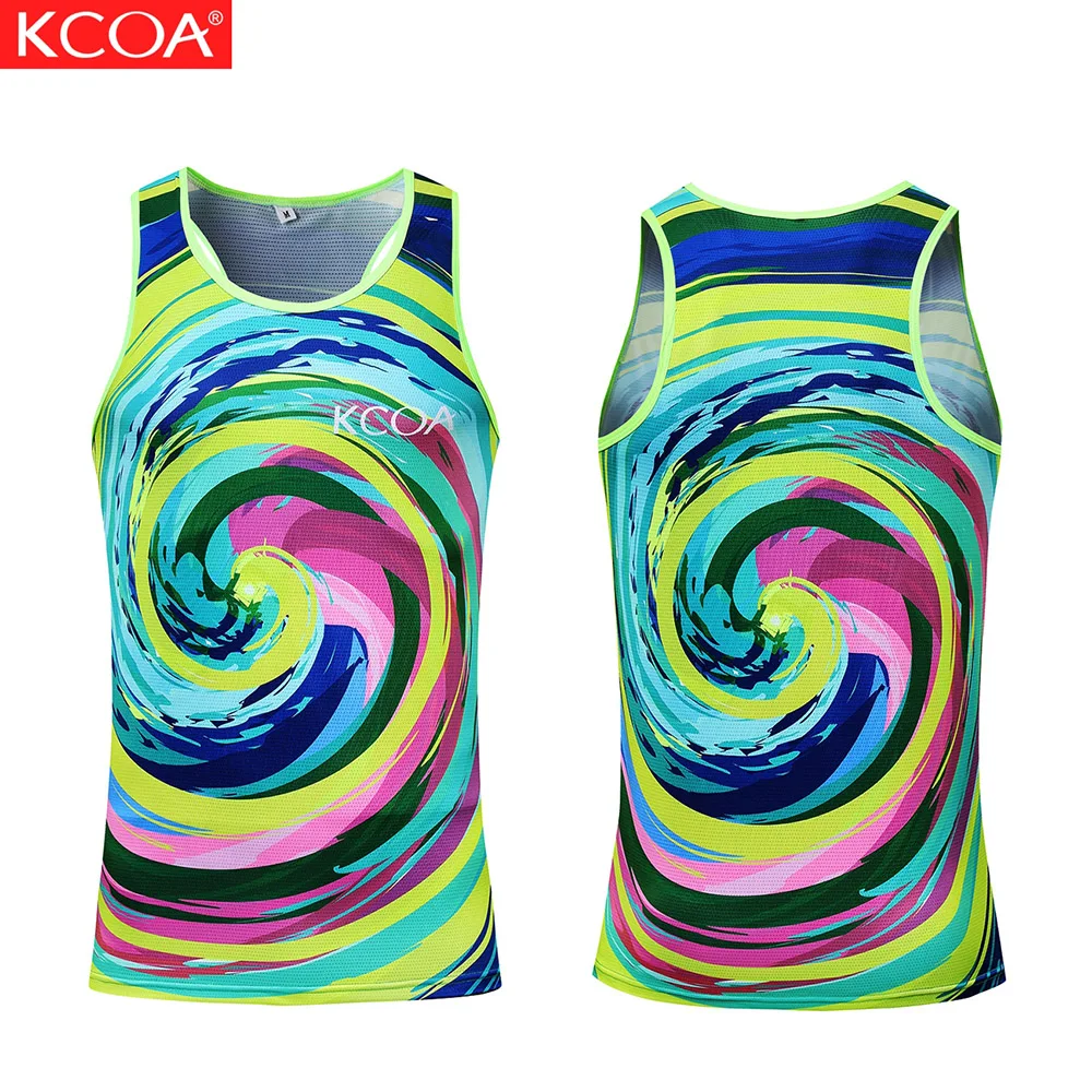KCOA New Style Custom Design Full Sublimation Printed Running Singlets Mens Tank Top
