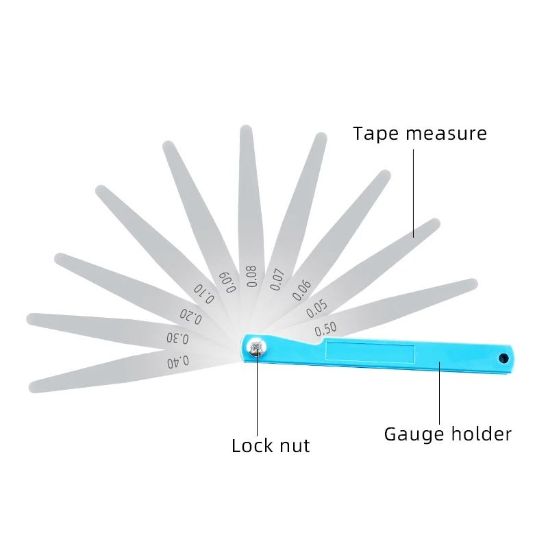 Feeler Gauge Measuring Tools High Precision 0.05-1.00mm Thickness Gauge Length 100mm 150mm 200mm 300mm 500mm 1000mm
