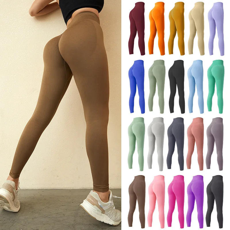Women Scrunch Butt Lifting Leggings Seamless High Waist Yoga Pants Workout  Leggings