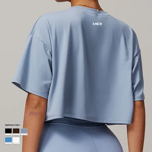 Hot Selling Female Short Sleeve Running Top Outdoor Exercise Crop Tank Tops Women Fitness Sports Wear T-shirts