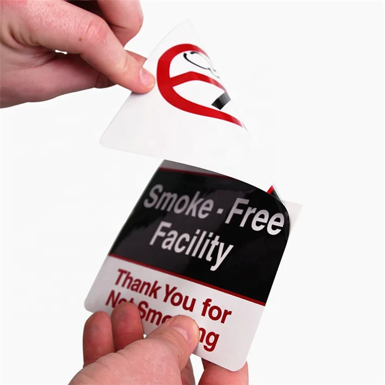 Custom Double Sided Printed Removable Window Vinyl No Smoking Stickers & Decals