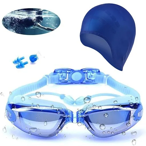 Lunettes de natation unisexes étanches et antibuée avec bouchons d'oreilles, protection optimale des oreilles, bonnet de bain, nouveau modèle_voghion.com