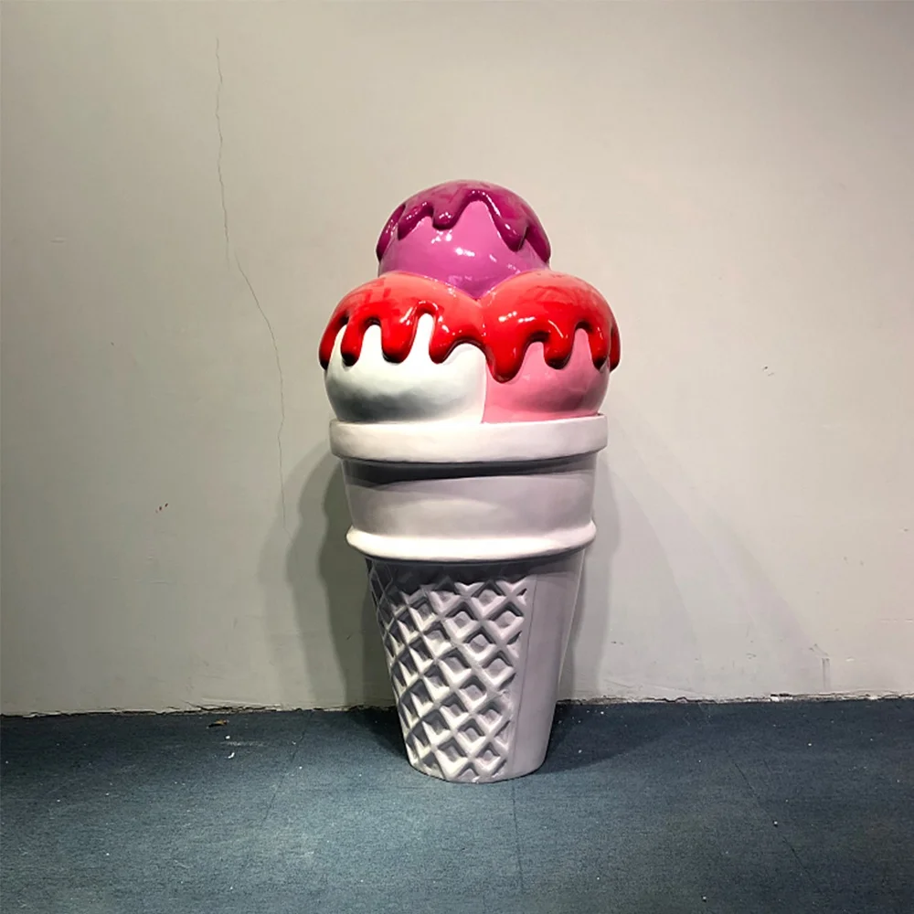 オーナメン キャンディーランドパーティー用品グラスファイバードーナツマカルーンキャンディーの装飾ウィンドウディスプレイ用の巨大なロリポップ彫刻