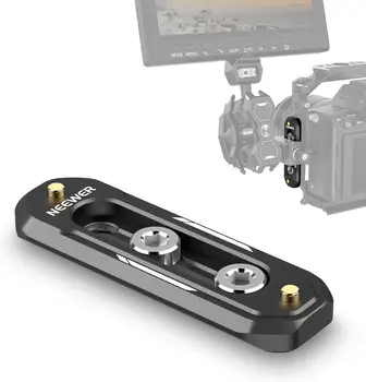 NEEWER 2.4"/60mm Mini NATO Rail, Anti Off Quick Release NATO Rail With 1/4" Screws and Safety Pins for NATO Handle, Camera Cage