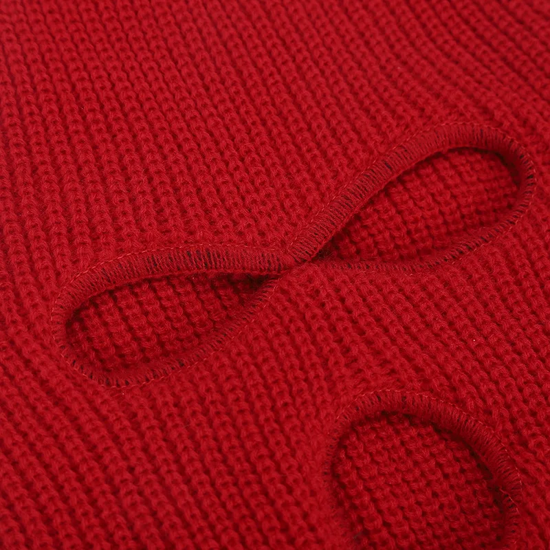 
 Wholesale Full Face Cover Winter Knitted Hat Rappers Bandit Knitted Women Balaclava Fashion 3 Hole Skully Wool Ski Mask  