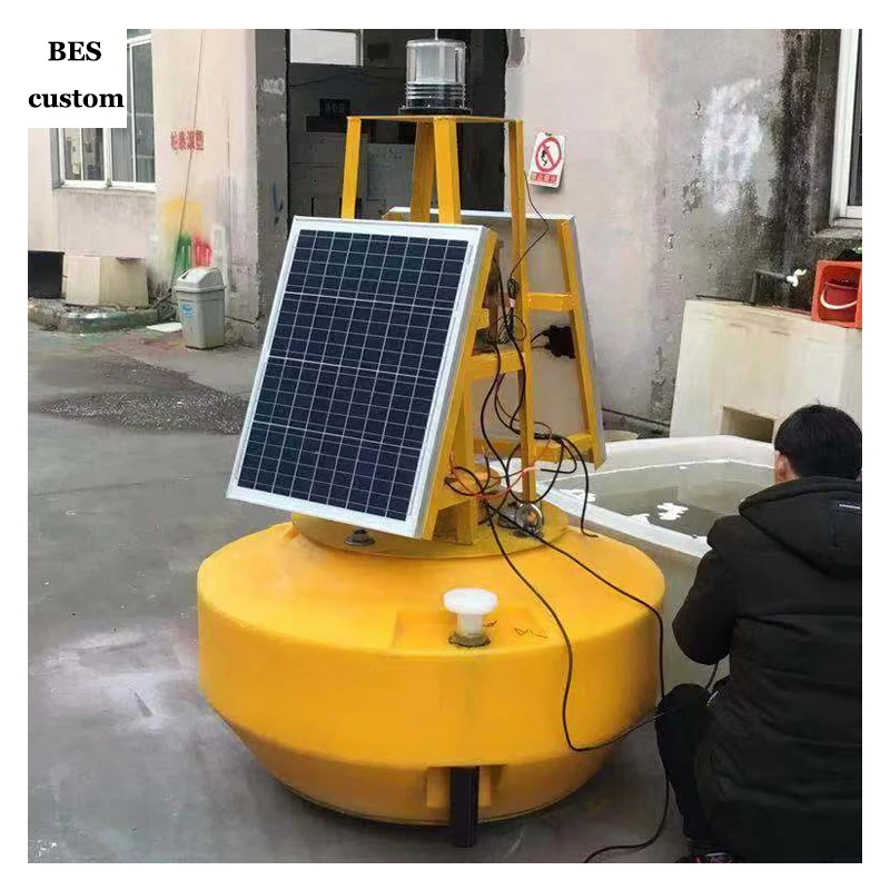 Manufacturer Diameter 1200mm Big Buoyancy Hydrological Buoy with Solar Panels Water Quality Monitoring Buoy