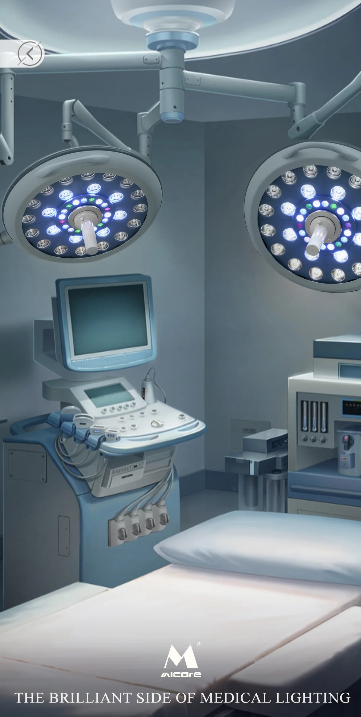 Double Dome Surgery LED at Ceiling Surgical Operating Light  Used for Hospital Medical Operation Room