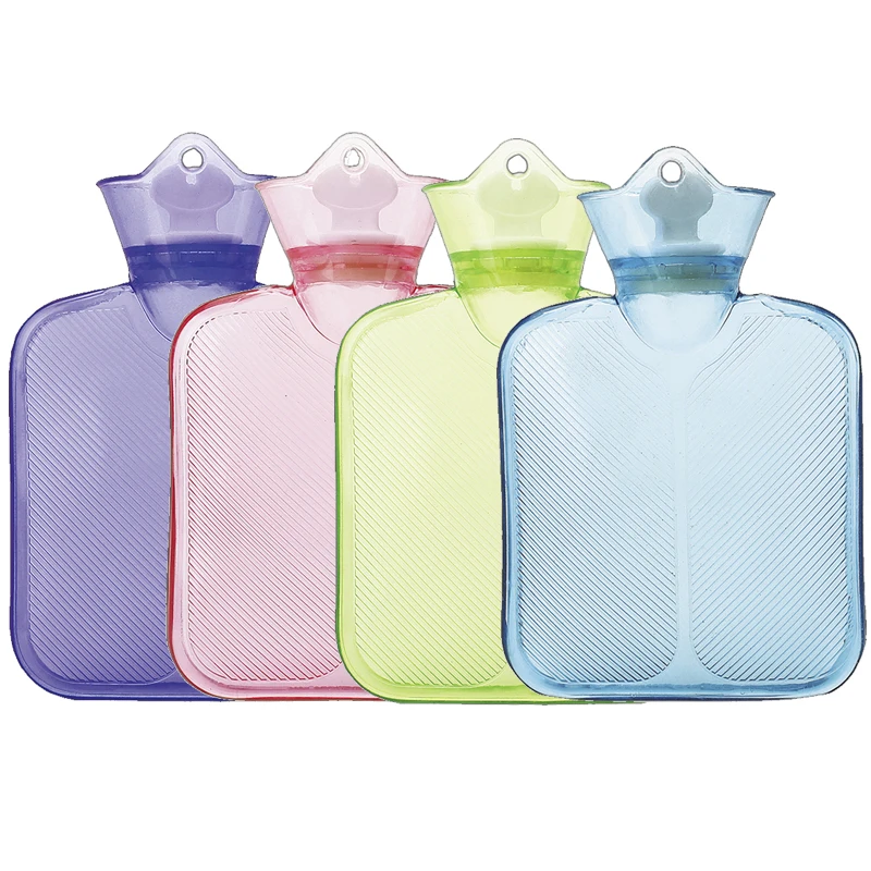 wholesale high-density pvc thickened explosion-proof warm hot water bag transparent knit cover