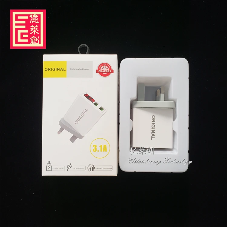 Африканская Лидер продаж быстрое зарядное устройство с 2 Usb-портами 5 В 3 1 А двойное настенное со светодиодным дисплеем для телефона Infinix /Oraimo адаптер путешествий вилкой Стандарта